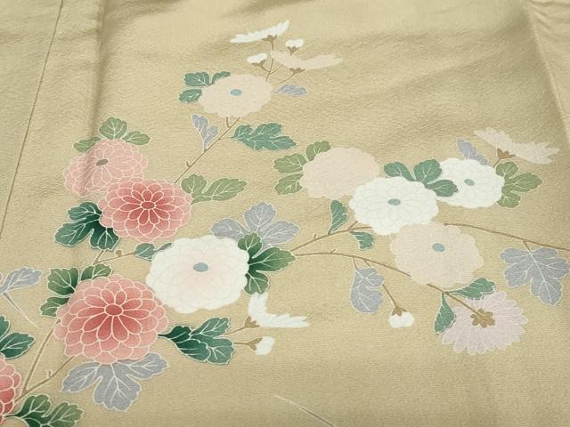 平和屋着物●訪問着 友禅 鴛鴦花蝶文 暈し染め 正絹 逸品 DABD9556ud