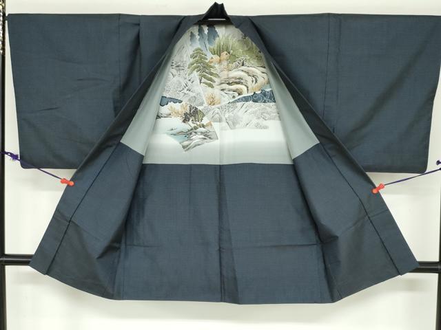 平和屋着物●男性 本場大島紬 アンサンブル 長羽織 100亀甲 総詰め 正絹 逸品 DABD9561ud