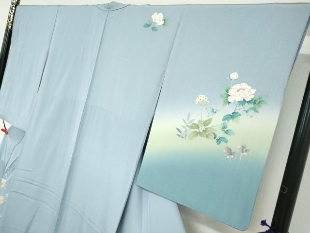 平和屋着物●訪問着 友禅 作家物 地紙草花文 暈し染め 正絹 逸品 DABD9579ud