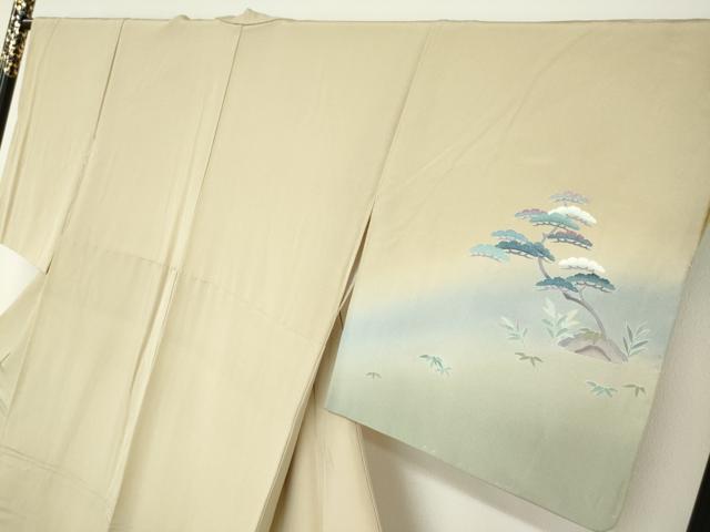平和屋着物●訪問着 友禅 草花文 暈し染め 正絹 逸品 DABD9600ud