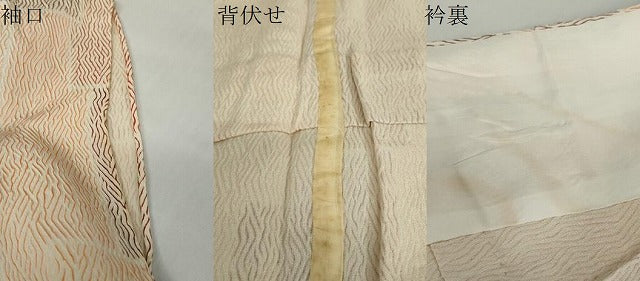 平和屋着物▽上質な小紋 単衣 絞り 変わり格子文 正絹 逸品 DABD9634ud