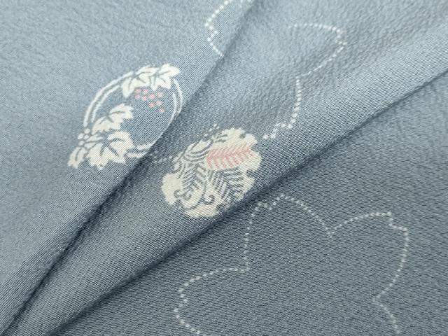 平和屋着物▽上質な小紋 単衣 草花丸文 正絹 逸品 DABD9639ud