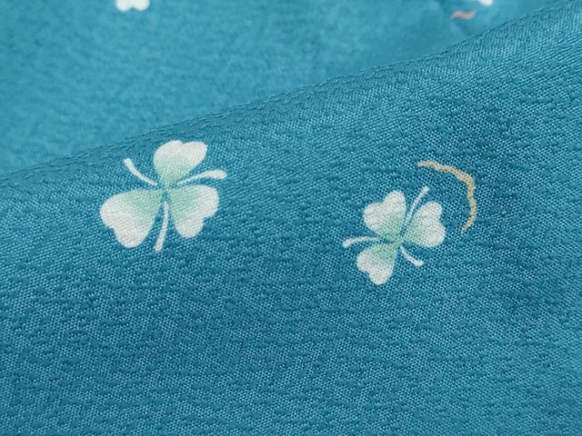 平和屋着物▽小紋 単衣 舞葉文 洗える着物 DABD9653ud
