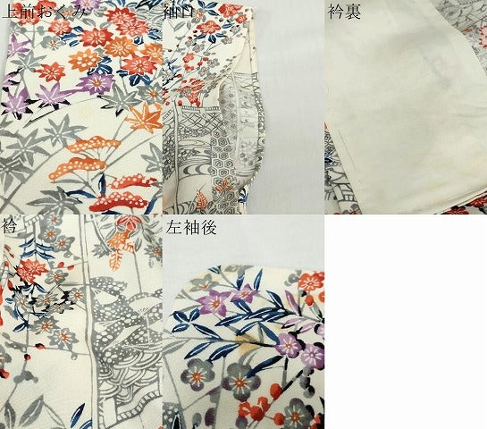 平和屋着物▽上質な小紋 単衣 飾花文 正絹 逸品 DABD9673ud