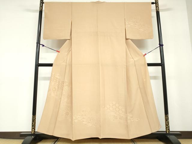 平和屋着物▽江戸小紋 訪問着 単衣 矢田昇作 鴛鴦吉祥草花文 正絹 逸品 DABD9707ud