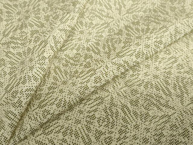 平和屋着物▽上質な紬 単衣 幾何学文様 正絹 逸品 DABD9719ud