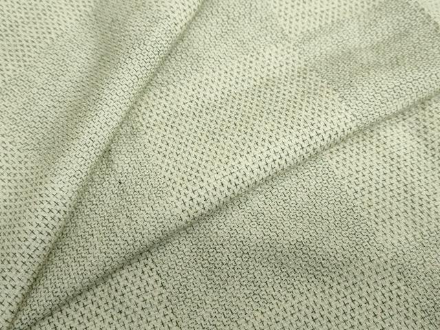 平和屋着物▽白鷹お召 単衣 110亀甲 格子文 正絹 逸品 DABD9736ud