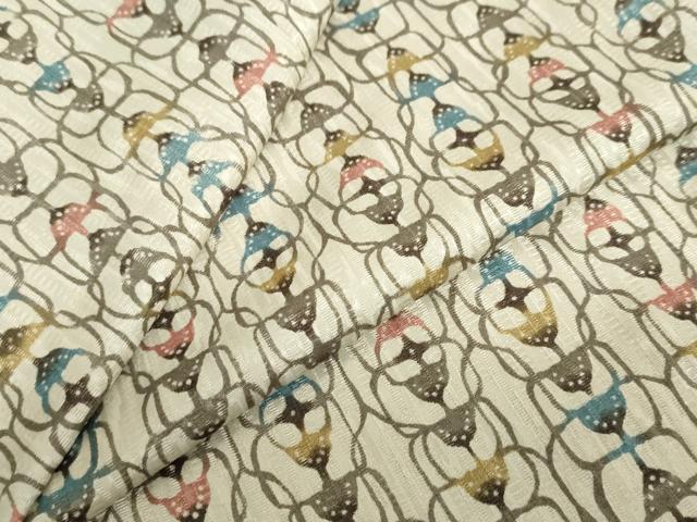 平和屋着物▽小紋　単衣　芝に飛び兎　逸品　DAAV5592az 平和屋本店□極上 銀座 志ま亀 訪問着 単衣 枝梅 支