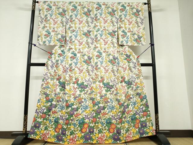 平和屋着物●訪問着　道長草花文　暈し染め　正絹　逸品　DABC2668ud 平和屋着物○訪問着 道長草花文 暈し染め 正絹 逸品 DABC2668ud 【公式