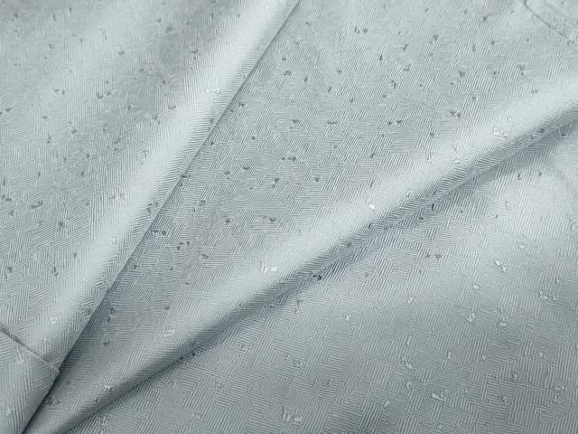 平和屋着物●上質な色無地 幾何学地紋 湊鼠色 正絹 逸品 DABD9788ud