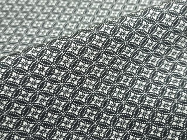 平和屋着物●江戸小紋 七宝花文 黒地 正絹 逸品 DABD9791ud