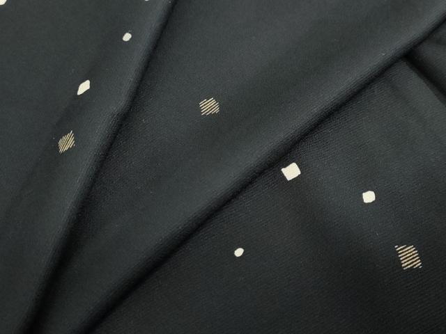 平和屋着物●上質な小紋 箔散らし文 黒地 金彩 正絹 逸品 DABD9792ud
