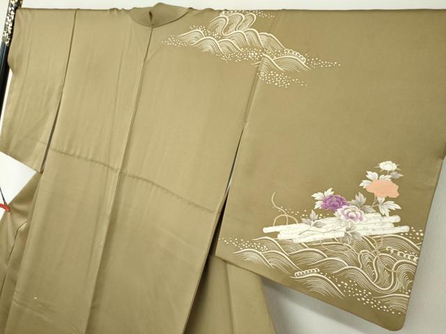 平和屋着物●京の名門 じゅらく謹製 帝王紫 訪問着 駒刺繍 立波草花筏文 金彩 正絹 逸品 DABD9796ud