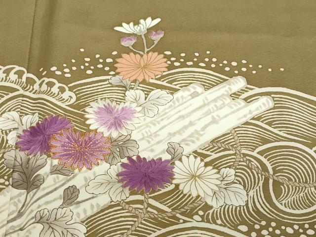 平和屋着物●京の名門 じゅらく謹製 帝王紫 訪問着 駒刺繍 立波草花筏文 金彩 正絹 逸品 DABD9796ud