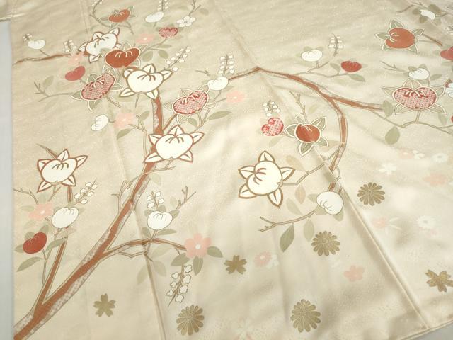 平和屋着物●訪問着 駒刺繍 枝花文 金彩 正絹 逸品 DABD9805ud