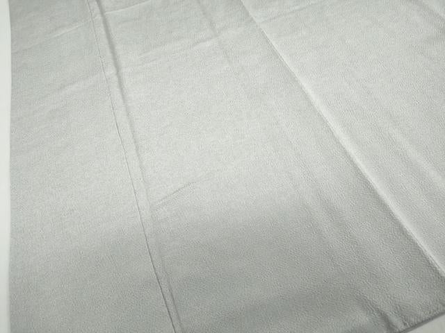 平和屋着物●加賀友禅の巨匠 初代 由水十久 色無地 銀鼠色 鬼しぼ縮緬 正絹 逸品 DABD9833ud