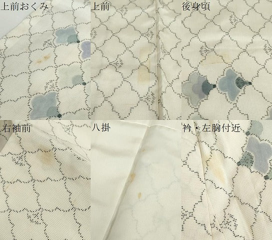平和屋着物●本場大島紬 訪問着 白大島 扇面文 正絹 逸品 DABD9834ud