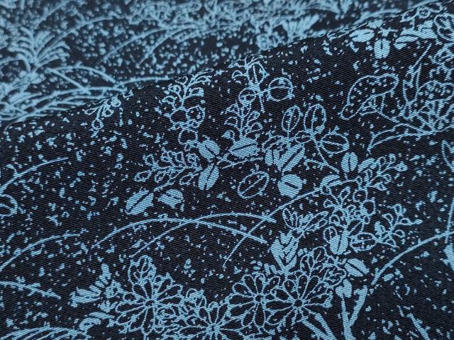 平和屋着物●訪問着 藍 流水花鳥文 やまと金ラベル 正絹 逸品 未使用 DABD9843ud