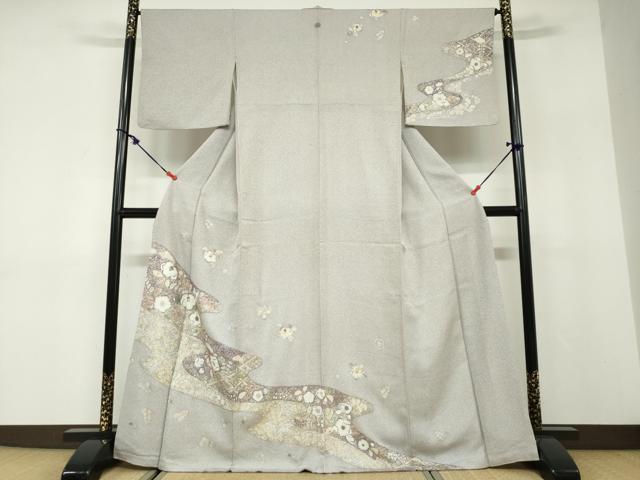 平和屋着物●訪問着 流水辻が花 金彩 正絹 逸品 DABD9847ud