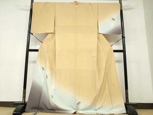平和屋着物●訪問着 作家物 舞葉文 暈し染め 金彩 正絹 逸品 DABD9850ud