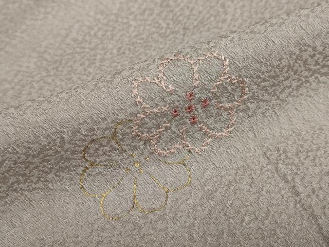 平和屋着物●上質な小紋 絞り 刺繍 舞花文 金彩 正絹 逸品 DABD9857ud