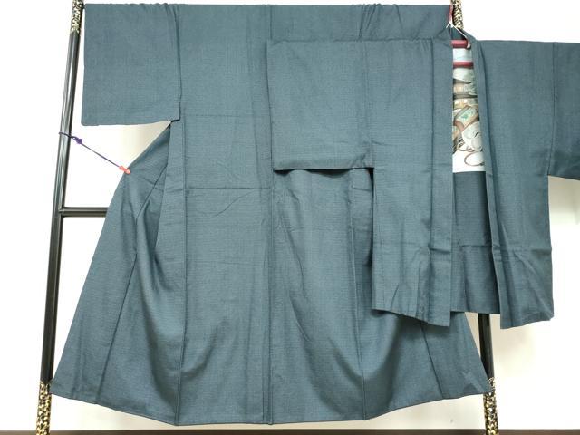 平和屋着物●男性 紬 アンサンブル 長羽織 120亀甲 総詰め 正絹 逸品 DABD9873ud