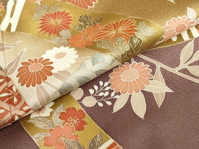 平和屋着物●豪華色留袖 駒刺繍 熨斗草花文 暈し染め 金彩 正絹 逸品 DABD9880ud