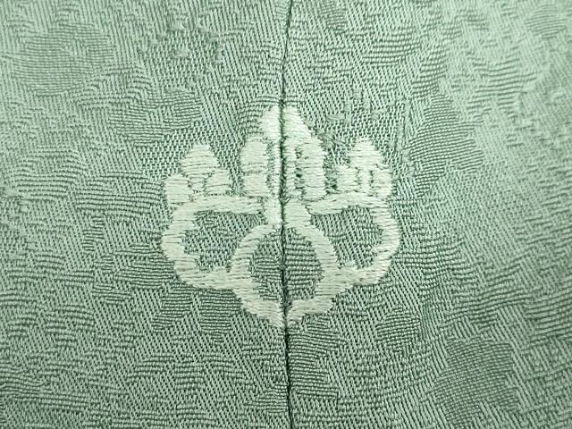 平和屋着物●上質な色無地 草花地紋 麹塵色 正絹 逸品 DABD9901ud
