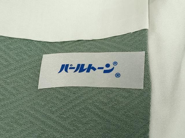 平和屋着物●上質な色無地 草花地紋 麹塵色 正絹 逸品 DABD9901ud