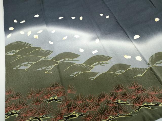 平和屋着物●訪問着 作家物 草花文 暈し染め 鬼しぼ縮緬 正絹 逸品 DABD9906ud