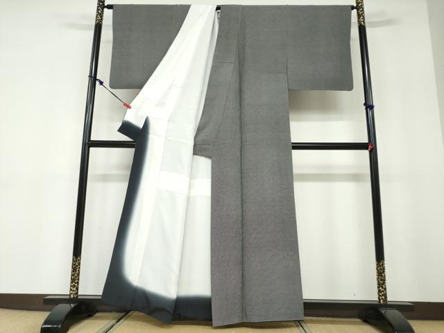 平和屋着物●江戸小紋 角通し 黒地 正絹 逸品 DABD9908ud