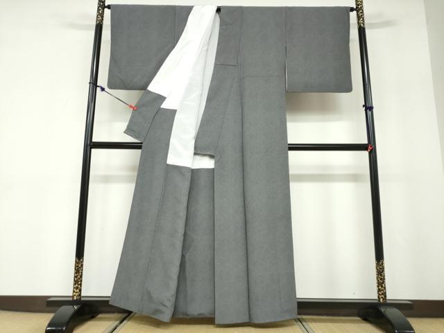 平和屋着物●江戸小紋 鮫小紋柄 黒地 正絹 逸品 DABD9913ud