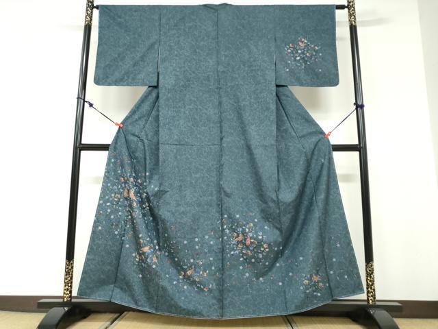 平和屋着物●京友禅の巨匠・頼田勉 臈纈染手描友禅 本場染大島紬 訪問着 花鳥文 正絹 逸品 未使用 DABD9917ud