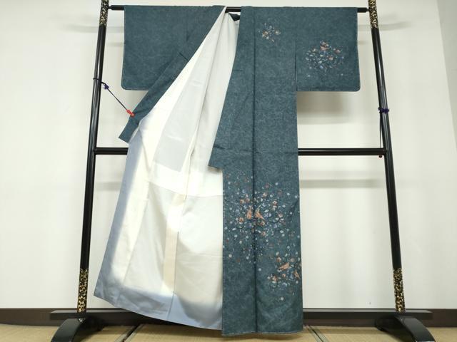 平和屋着物●京友禅の巨匠・頼田勉 臈纈染手描友禅 本場染大島紬 訪問着 花鳥文 正絹 逸品 未使用 DABD9917ud