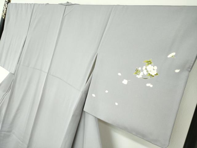 平和屋着物●訪問着 草花丸文 金彩 反端付き 正絹 逸品 DABD9920ud