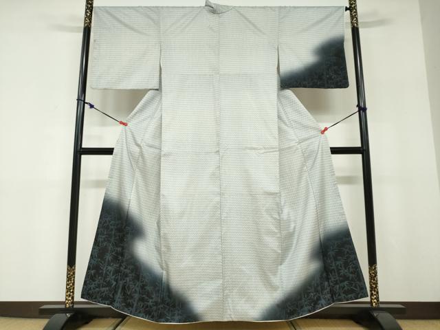 平和屋着物●本場染大島紬 訪問着 笹竹文 正絹 逸品 DABD9925ud