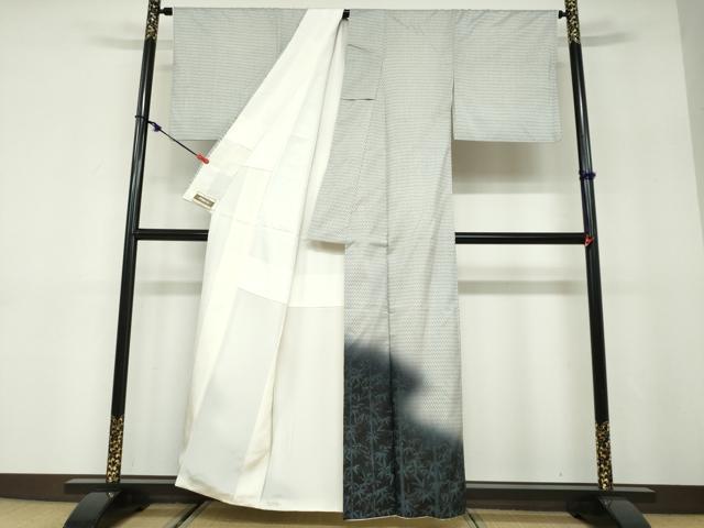 平和屋着物●本場染大島紬 訪問着 笹竹文 正絹 逸品 DABD9925ud