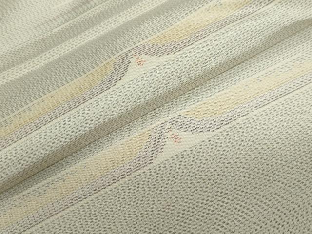 平和屋着物●本場大島紬 白大島 横段文 正絹 逸品 DABD9931ud