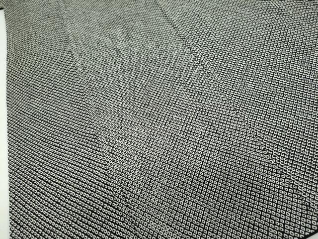 平和屋着物●大変加工の良い総絞り小紋 黒地 正絹 逸品 DABD9934ud