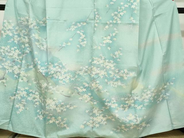 平和屋着物●訪問着 枝楓文 暈し染め 正絹 逸品 DABD9935ud