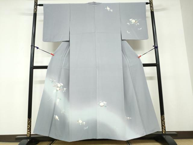 平和屋着物●訪問着 友禅 枝花文 暈し染め 正絹 逸品 DABD9943ud