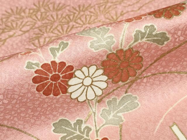 平和屋着物●訪問着 駒刺繍 草花文 暈し染め 金彩 正絹 逸品 未使用 DABD9946ud