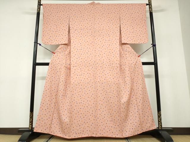 平和屋着物●上質な小紋 抽象丸文 正絹 逸品 DABD9953ud
