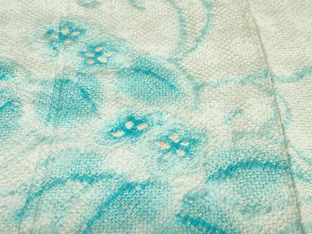 平和屋着物●小振袖 二尺袖 総絞り 草花文 正絹 逸品 DABD9958ud