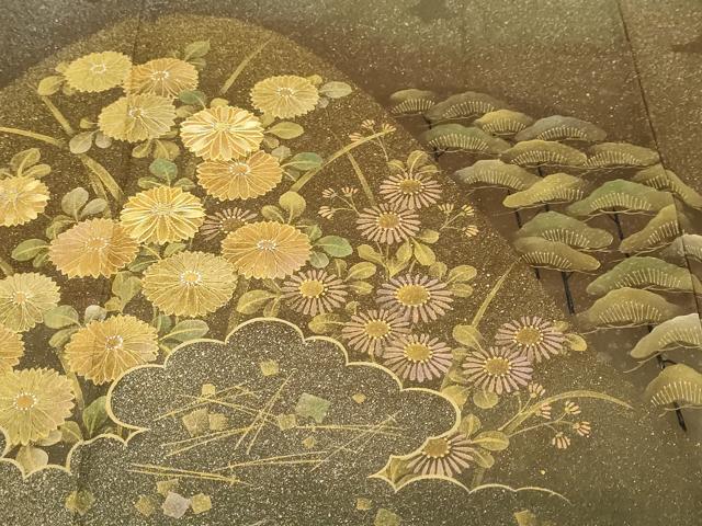 平和屋着物●訪問着 手描き 駒刺繍 雲取り草花文 暈し染め 金銀彩 正絹 逸品 未使用 DABD9960ud