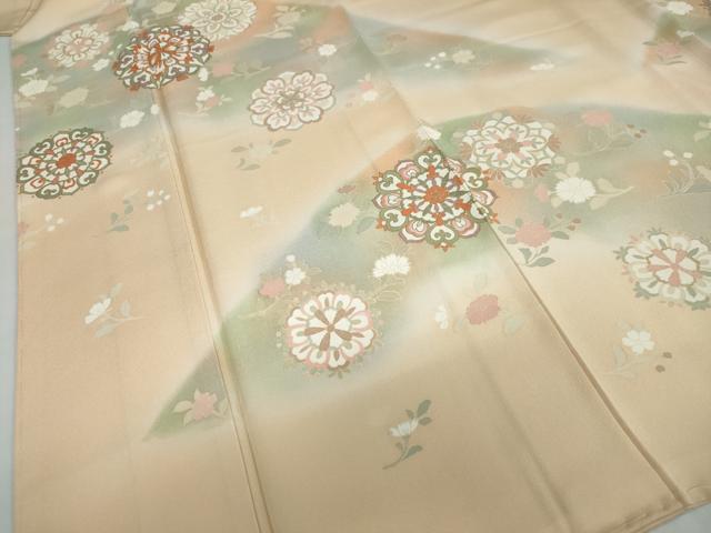 平和屋着物●訪問着 駒刺繍 洋花文 暈し染め 金彩 正絹 逸品 未使用 DABD9962ud