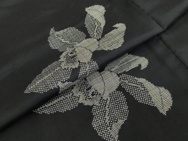 平和屋着物●本場大島紬 7マルキ 地空き 舞花文 正絹 逸品 DABD9967ud