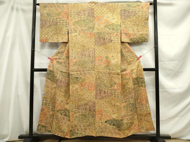 平和屋着物■上質な小紋 吉祥花文 正絹 逸品 DABE0006ya