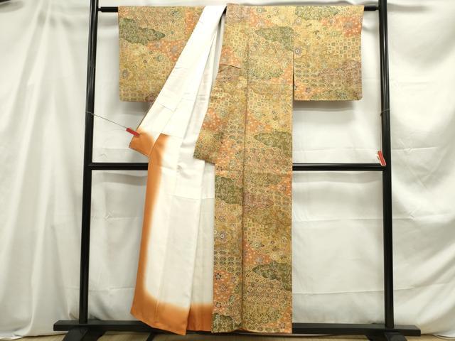 平和屋着物■上質な小紋 吉祥花文 正絹 逸品 DABE0006ya