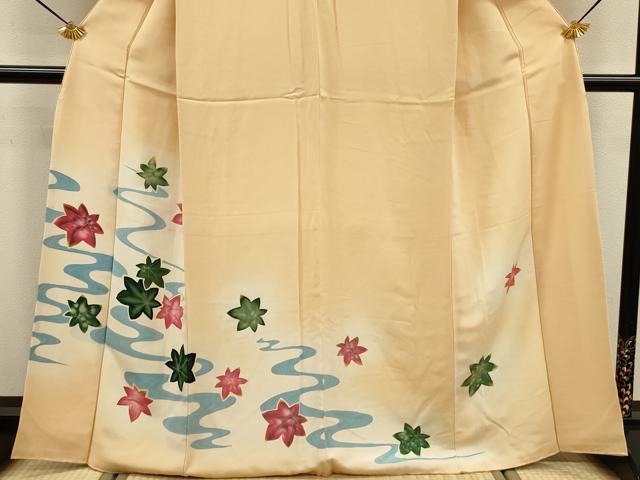 平和屋着物■訪問着 手描き 竜田川 暈し染め 正絹 逸品 DABE0151ya
